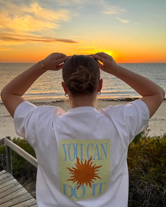 "You Can Do It" Boyfriend Tee - Butter